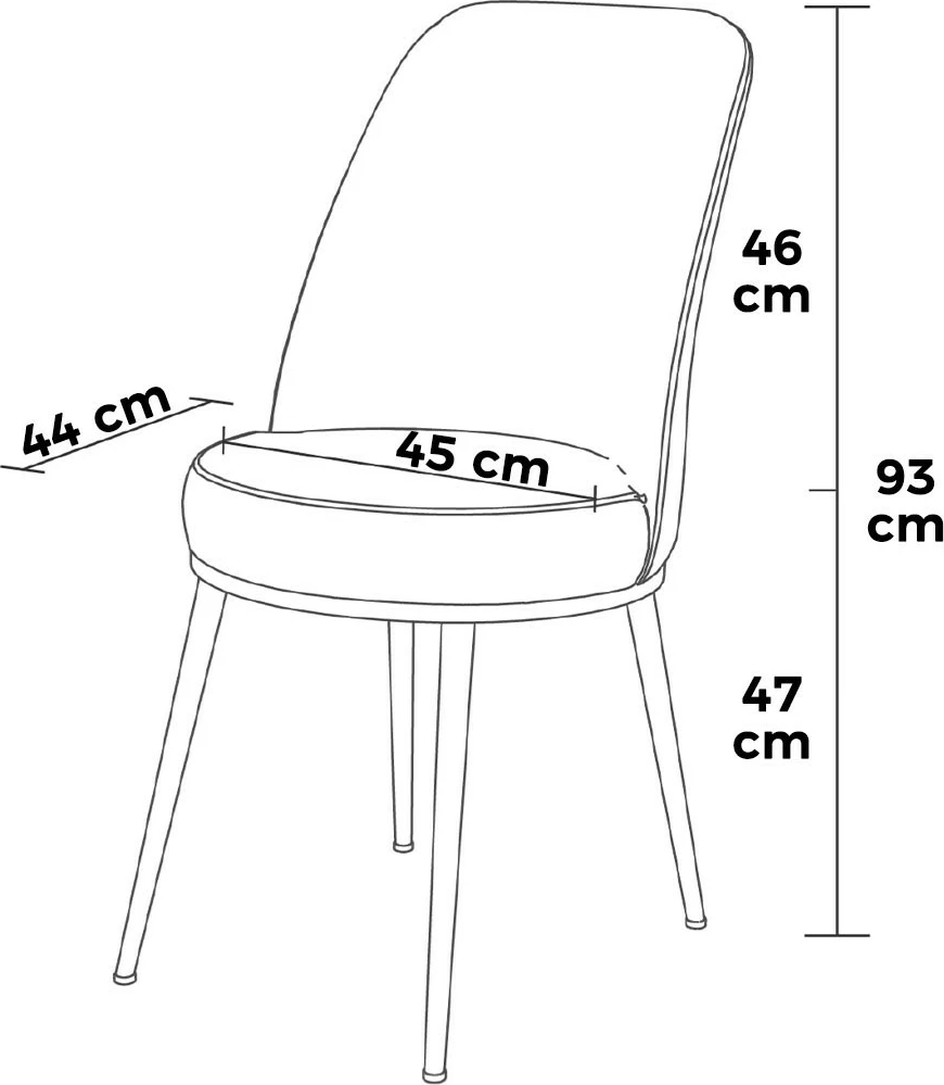 Set karrigesh (4 copë) Hanah Home, Pefa - kapuçino, krom