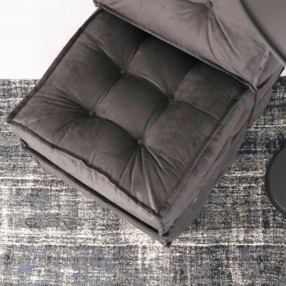 Krevat-karrige një vendës, Atelier del Sofa, kadife, ngjyrë antracit