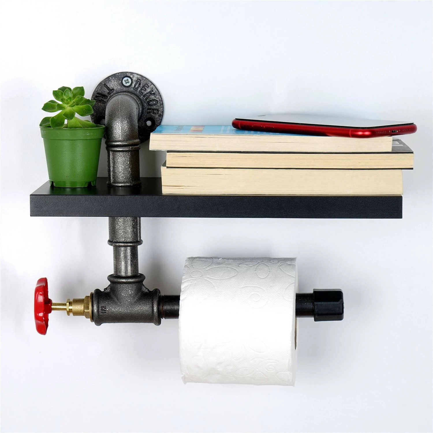 Mbajtës letre tualeti industrial, ngjyrë e zezë dhe argjendtë, Boruraf241