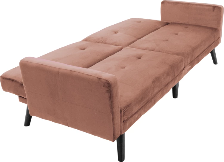 Divan-krevat Dream me tabure kadife ngjyrë mollë e kalbur 209x157x80m