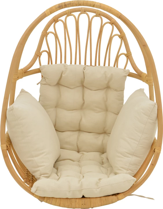 Luhatëse varëse Jorg, ratan natyral, jastëk krem, 80x59x105cm