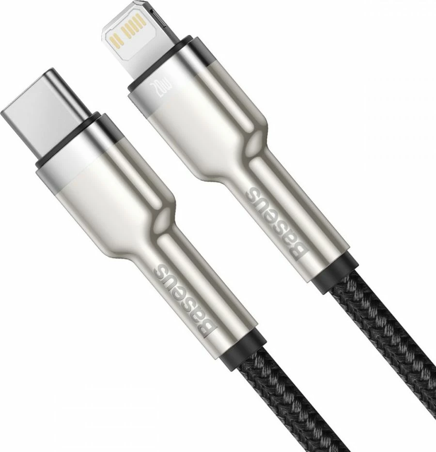 Kabl USB Baseus CATLJK-01 USB-C në Lightning 0.25 m Power Delivery 20W, e zezë, 1 copë