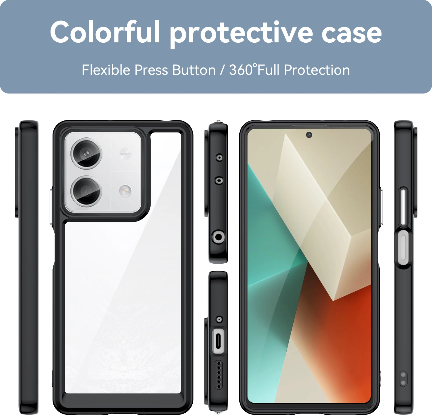 Mbështjellës Hurtel Outer Space për Xiaomi Redmi Note 13 Pro+, i zi