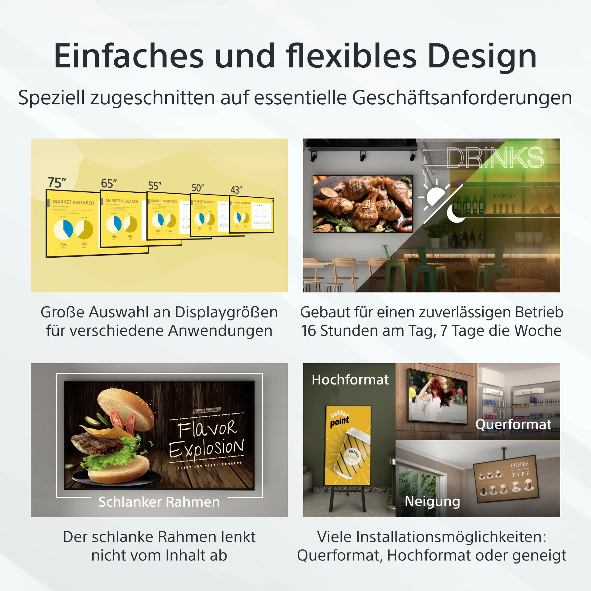 Ekran i madh Sony FW-65EZ20L, 65 inç, 4K Ultra HD, LCD, Android, Wi-Fi