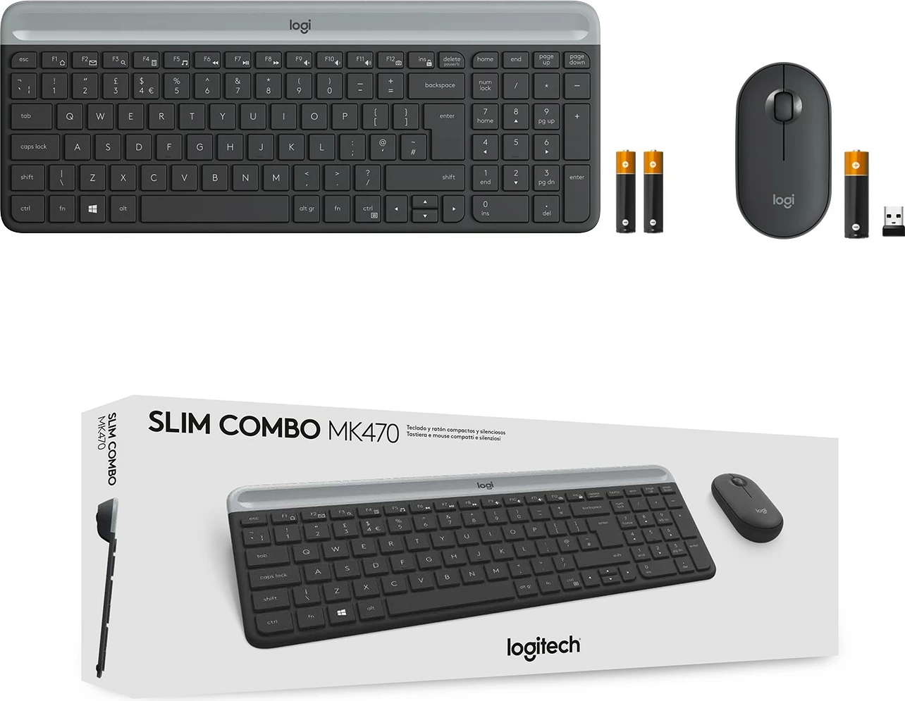 Komplet wireless Logitech MK470, QWERTY, Graphite