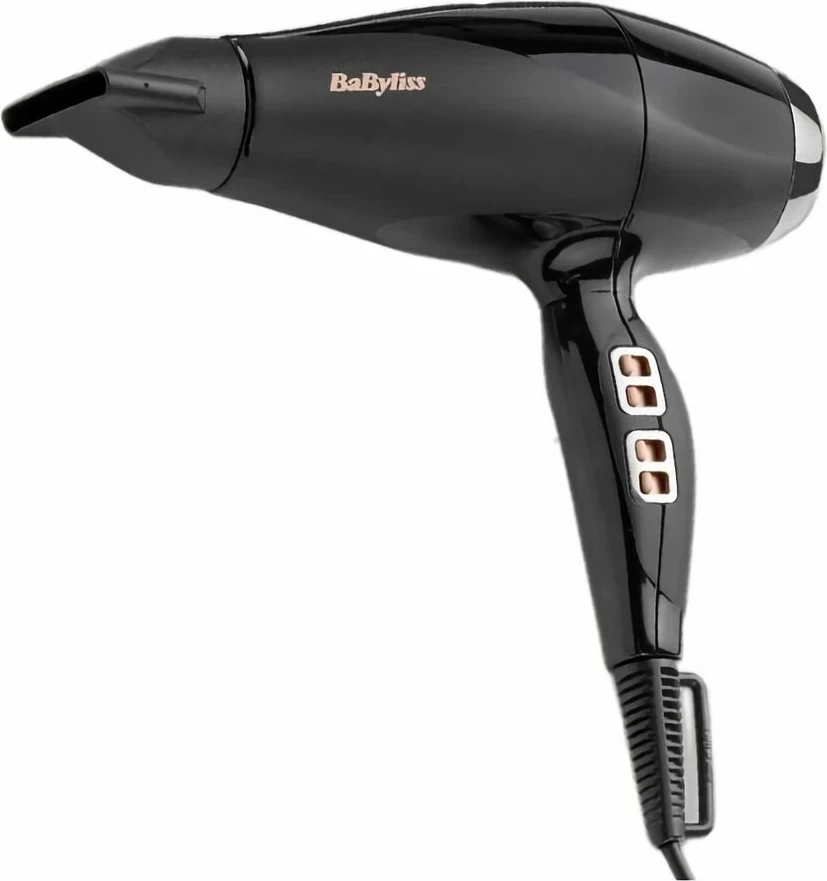 Tharëse flokësh BaByliss 6716DE, 3 nivele nxehtësie, 2 shpejtësi, me difuzor dhe grykë përqendrimi, e zezë