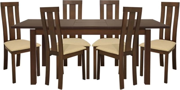 Set tavolinë me karrige 7 pjesë, ngjyrë arre, FH10090