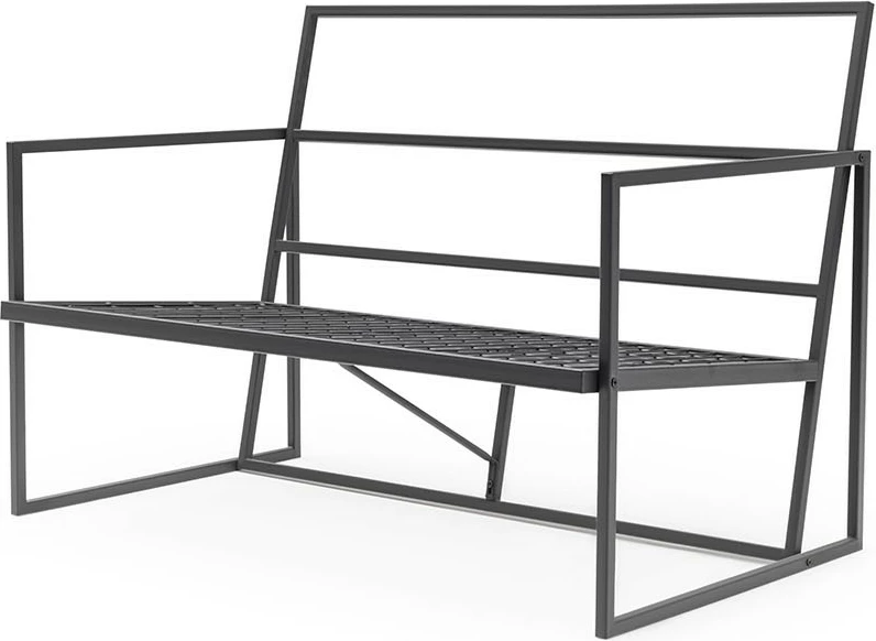 Divan kopshti dy vendësh, Skye Decor, krahë druri, bezhë/zi, 124x83x60cm