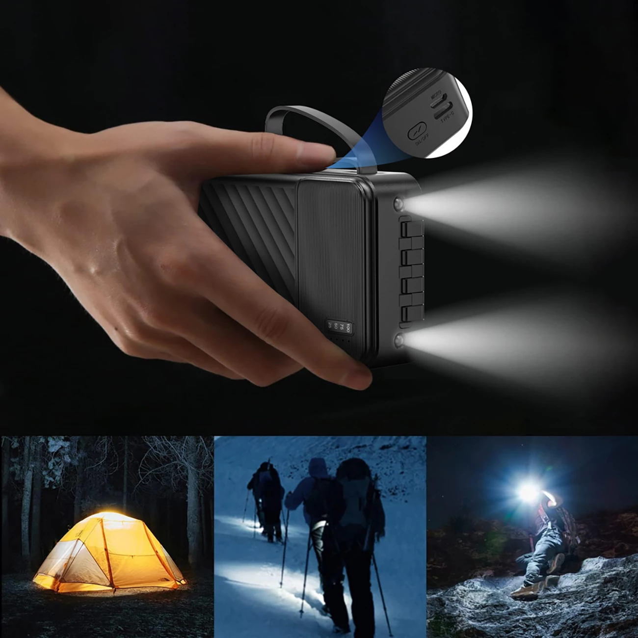 Powerbank Dudao K11 Pro 20000mAh me kabllo të integruara, Bardhë