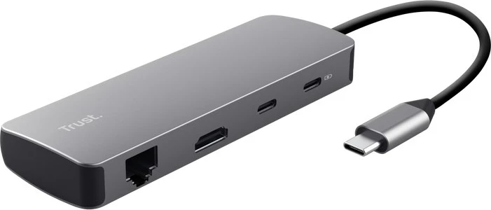 Hub USB Type-C Trust 25672, 8 porta, Gri