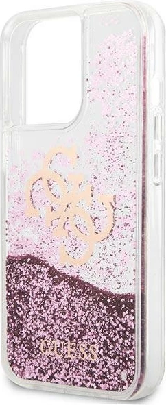 Mbështjellës Guess GUHCP13XLG4GPI për iPhone 13 Pro Max 6.7", hardcase, 4G Big Liquid Glitter, rozë