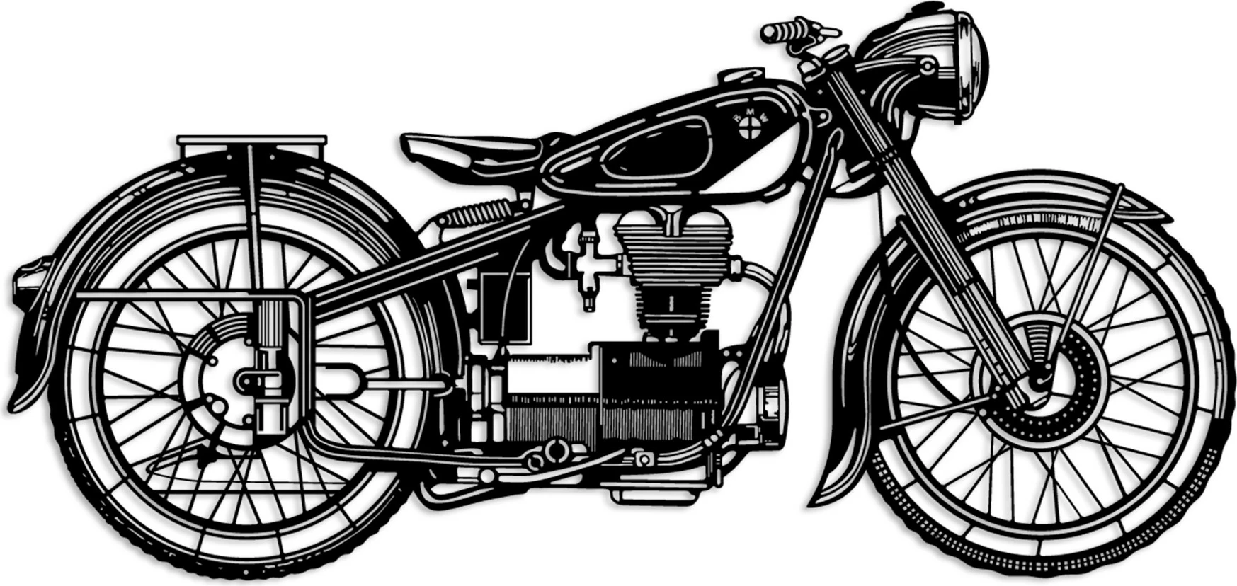 Aksesor dekorativ metalik për mur, Wallity Leeway-1, ngjyrë e zezë, 100x48cm