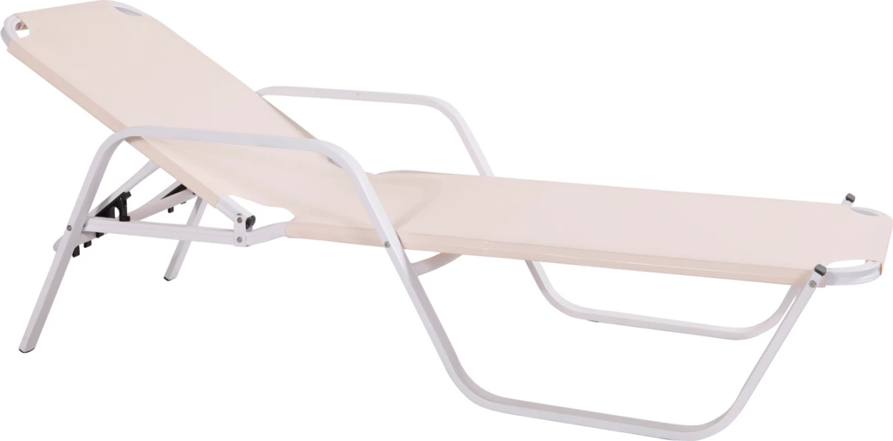 Shtrat profesional për plazh alumini, FH5484.03, i bardhë, 192x62x33 cm