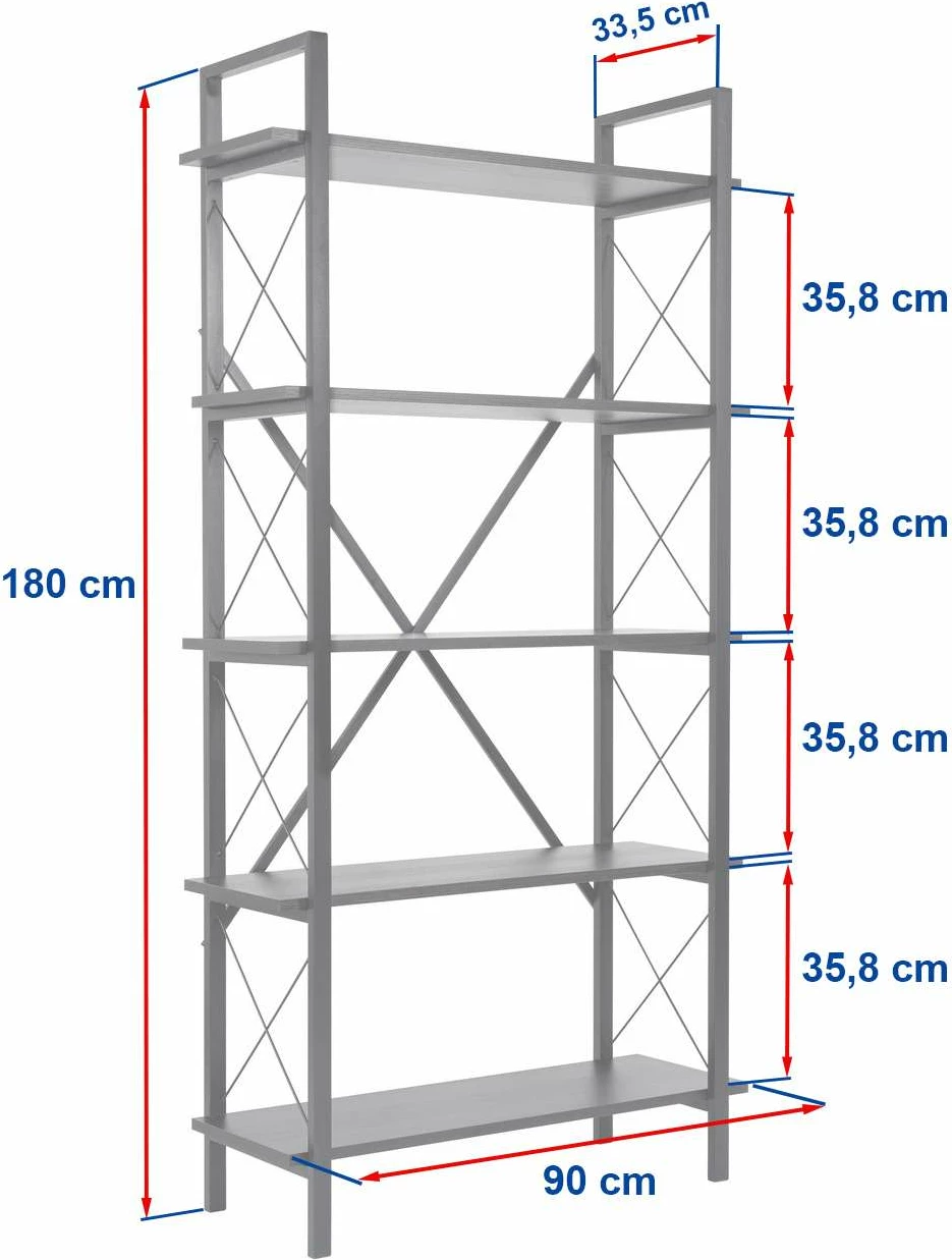 Raft librash Nordure, Elysian, ngjyrë lisi dhe e zezë
