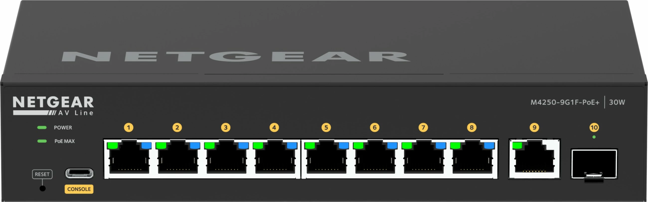 Switch NETGEAR 8x1G PoE+ 110W 1x1G dhe 1xSFP, Managed, L2/L3, Gigabit Ethernet, Montim në rack