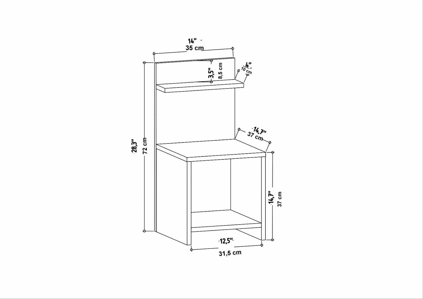 Komodinë nate Hanah Home, Ullman, ngjyrë lisi