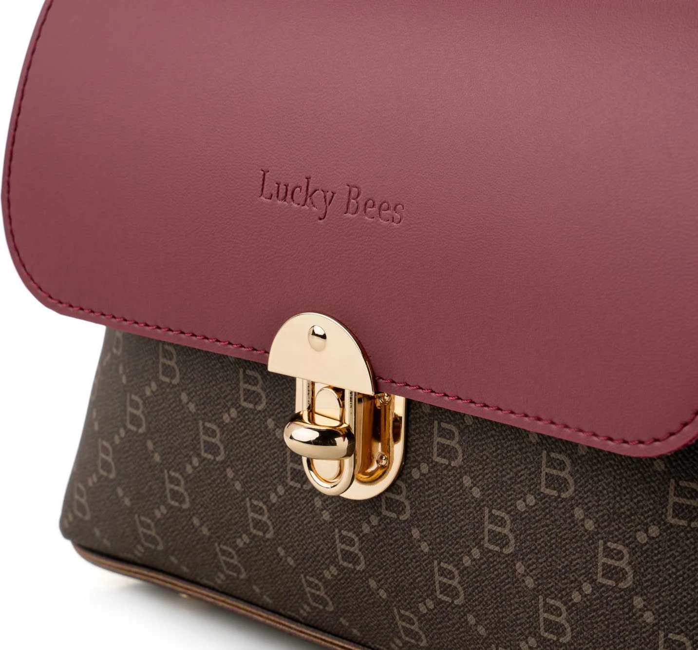 Çantë crossbody Lucky Bees, kafe dhe e kuqe e errët, 1278