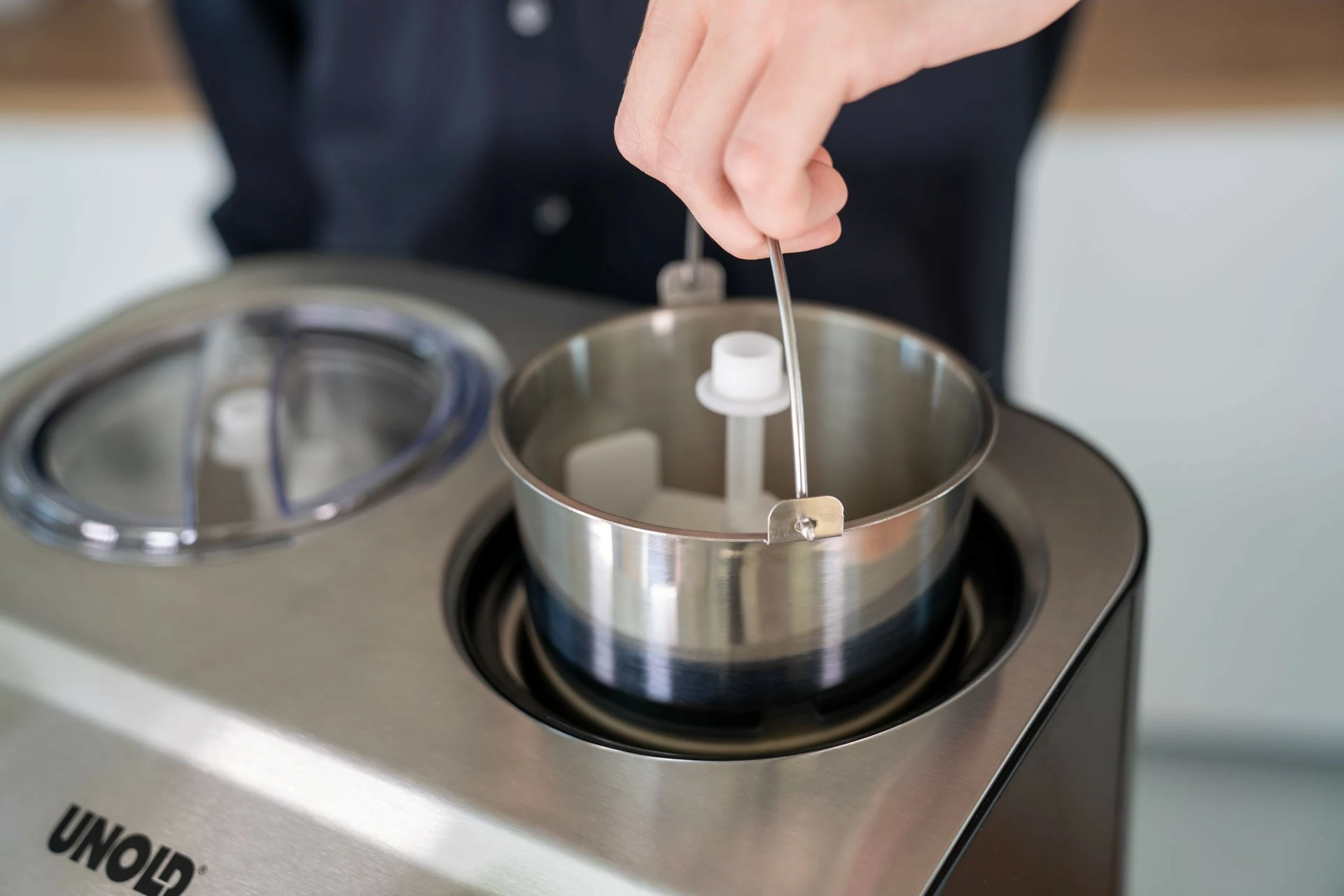 Aparat akullore UNOLD Doppio, 2.4L, 2 tasa, kompresor, inox, e zezë