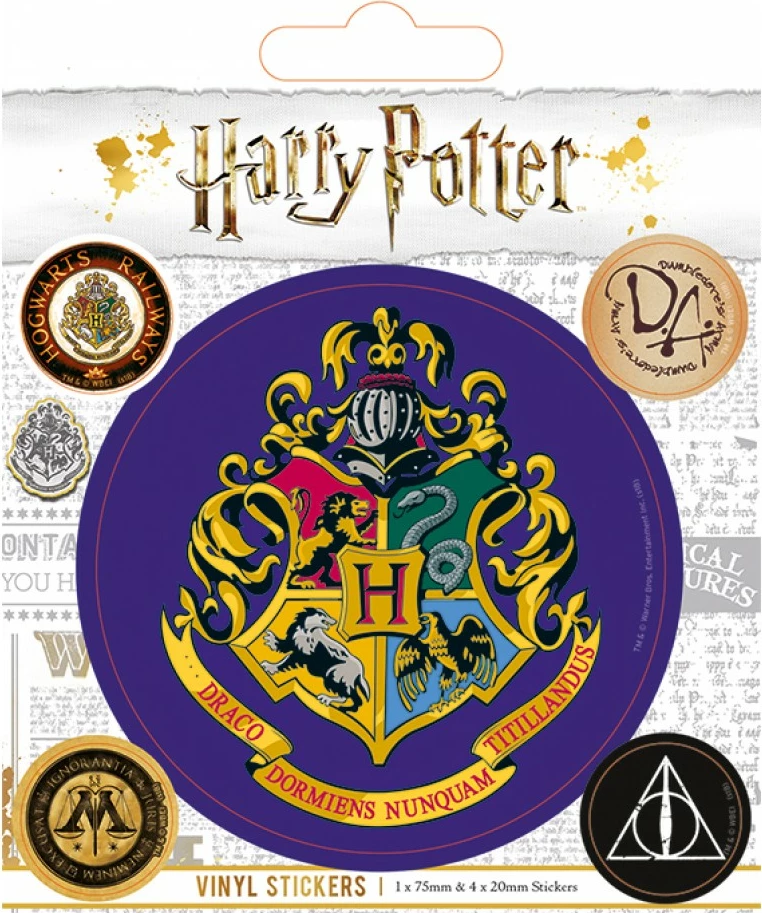 Stiker vinyl Pyramid International Harry Potter Hogwarts, set 5 copë (1x 75mm + 4x 20mm)