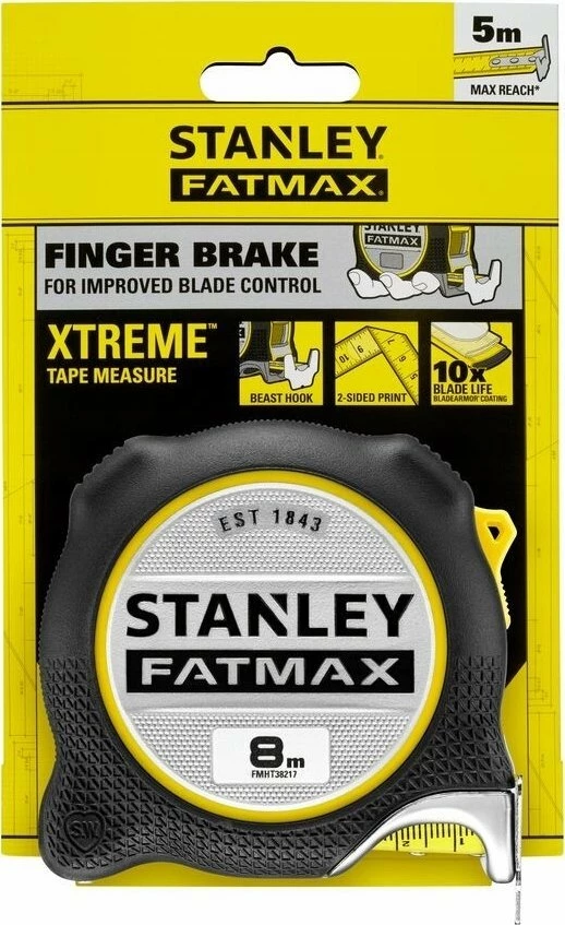 Metër shirit Stanley FatMax FMHT38217-0 Premium 8m x 32mm, zi/verdhë