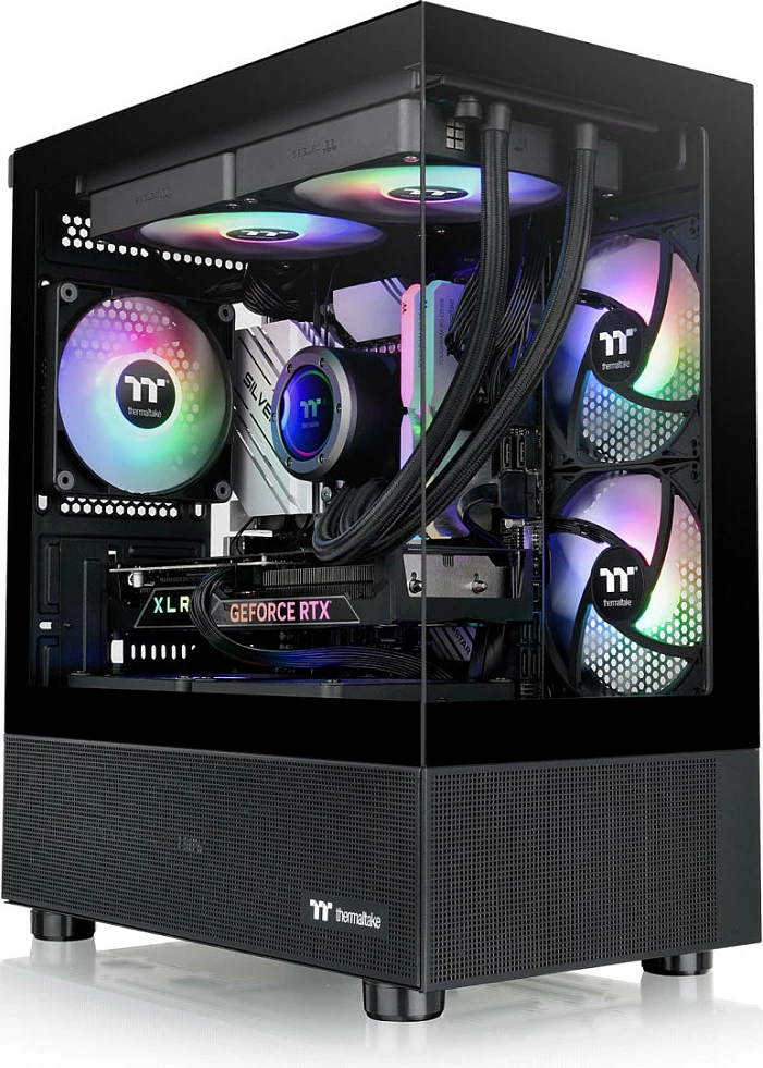 Kasë Thermaltake View 170 TG ARGB, Micro Tower, micro ATX/Mini-ITX, xham i temperuar, e zezë