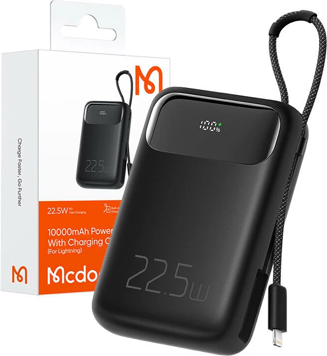 Powerbank Mcdodo MC-3253, 10000mAh, 22.5W, për Lightning, e zezë