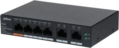 Switch DAHUA DH-CS4006-4GT-60, Managed L2, Gigabit Ethernet, PoE, Zi