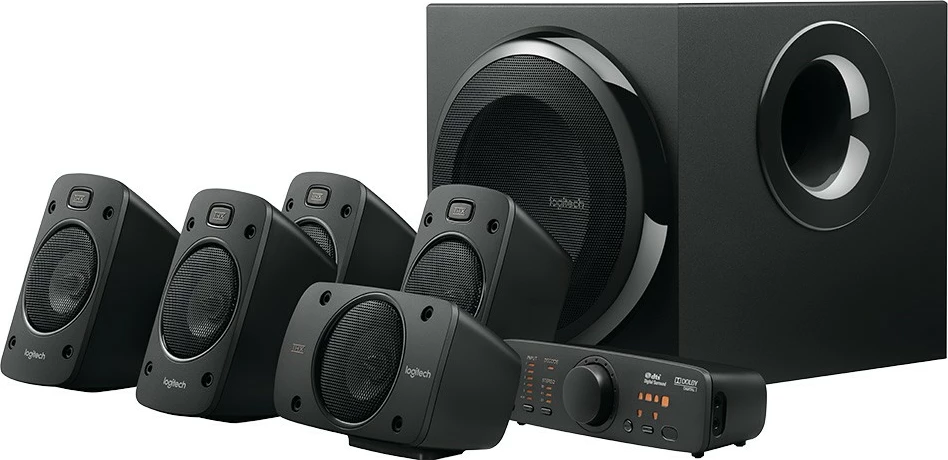 Altoparlantë surround sound Logitech Z906, 5.1 kanale, 500 W, 1000 W, IR, të zeza