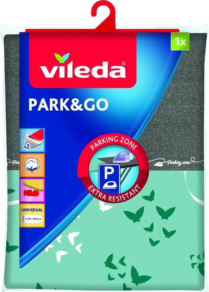Mbulesë për tavolinë hekuri Vileda Park & Go, universale, 130x45cm, gjelbër