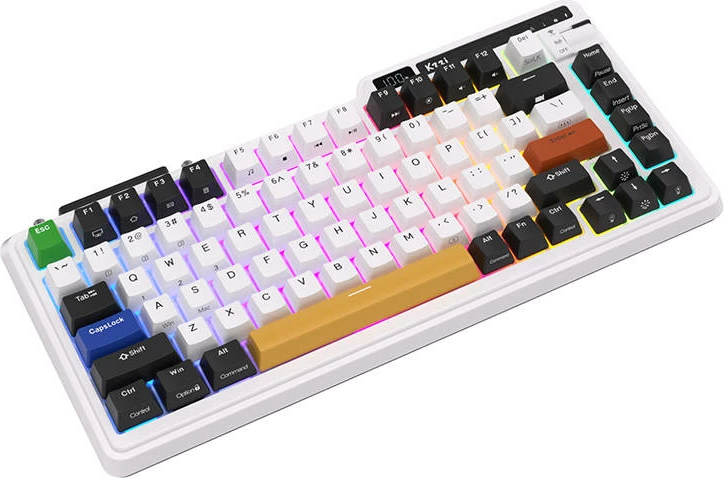 Tastierë mekanike wireless Royal Kludge KZZI K75 pro RGB, 82 taste, bardhë/zezë