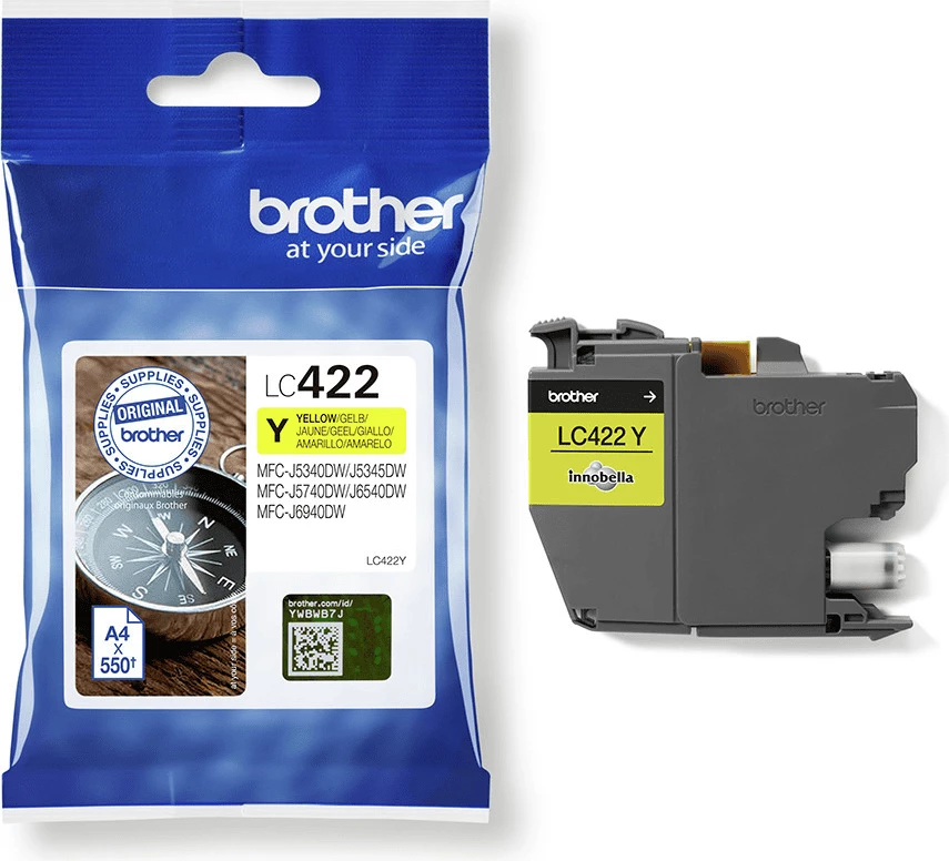 Fishek bojë inkjet Brother LC-422Y standard 550 faqe verdhë