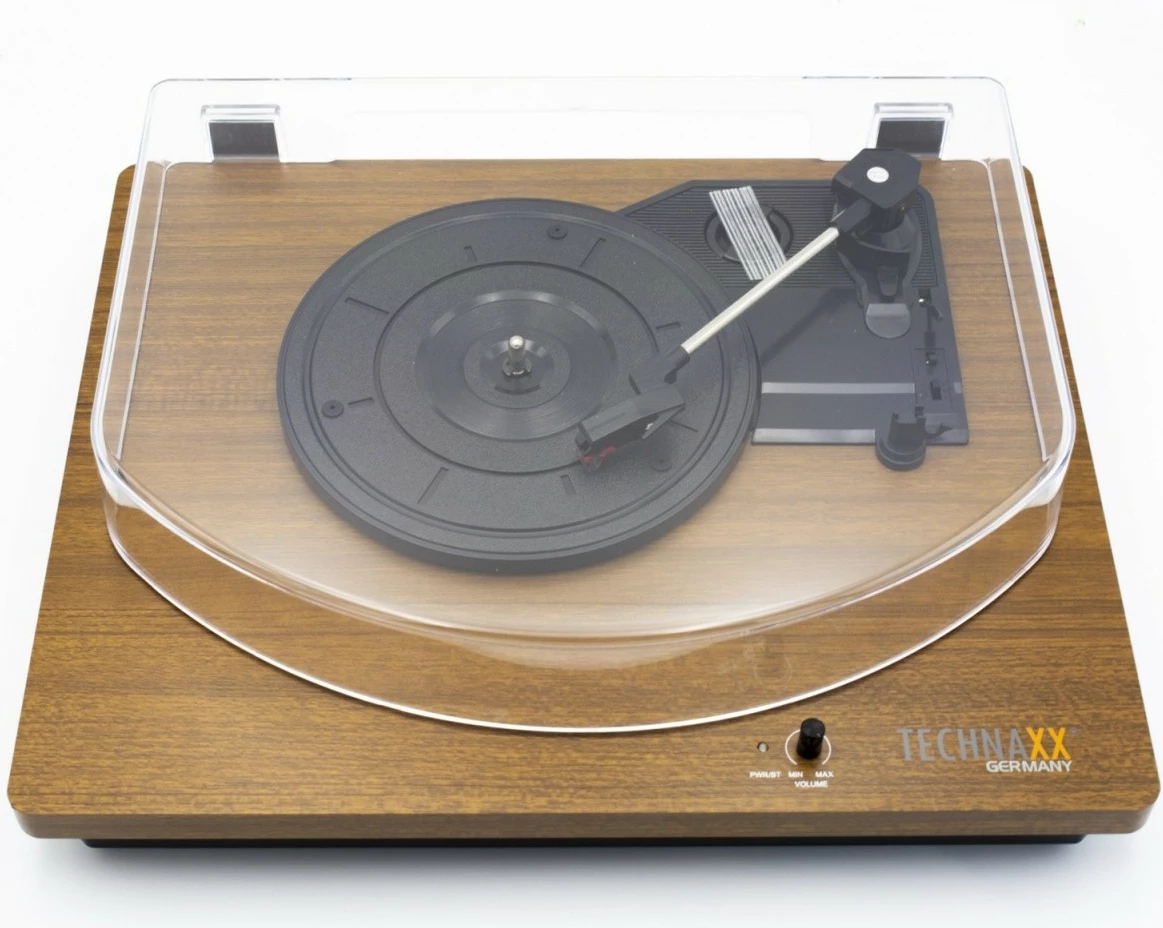 Gramafon Technaxx TX-188 me Bluetooth, 2 altoparlantë stereo, dru