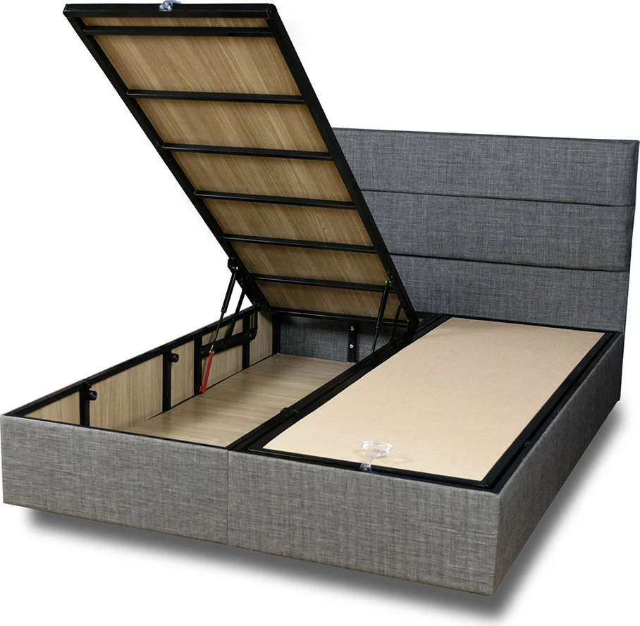 Baze dhe shtrat dopio me taban, Skye Decor, ngjyrë hiri, 180x200