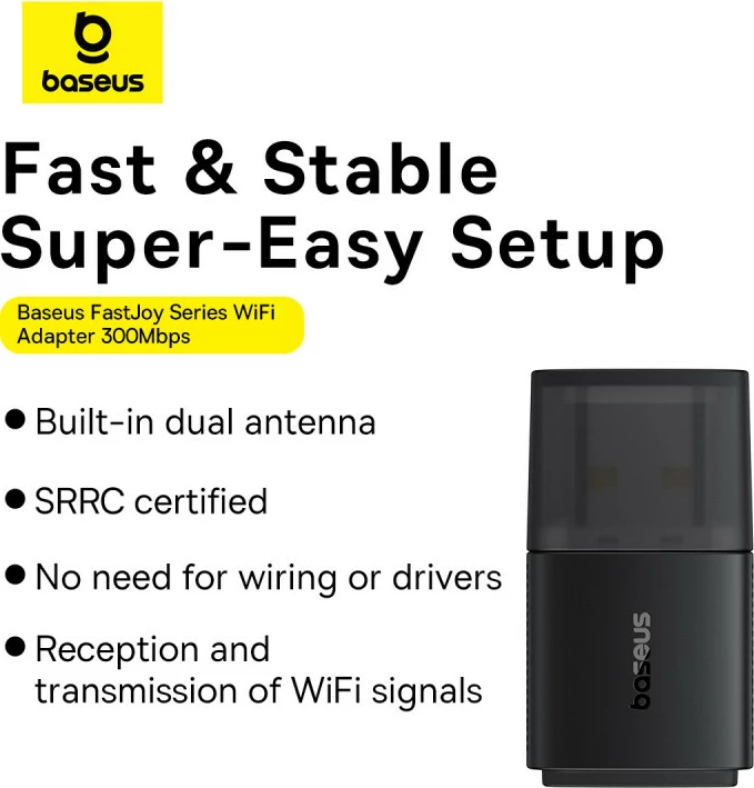 Kartë rrjeti USB Baseus BS-OH169, 300Mb/s, e zezë