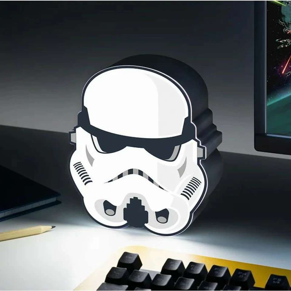 Llambë tavoline Paladone Star Wars Stormtrooper Box Light 15 cm, 3x AAA, bardhë/zezë