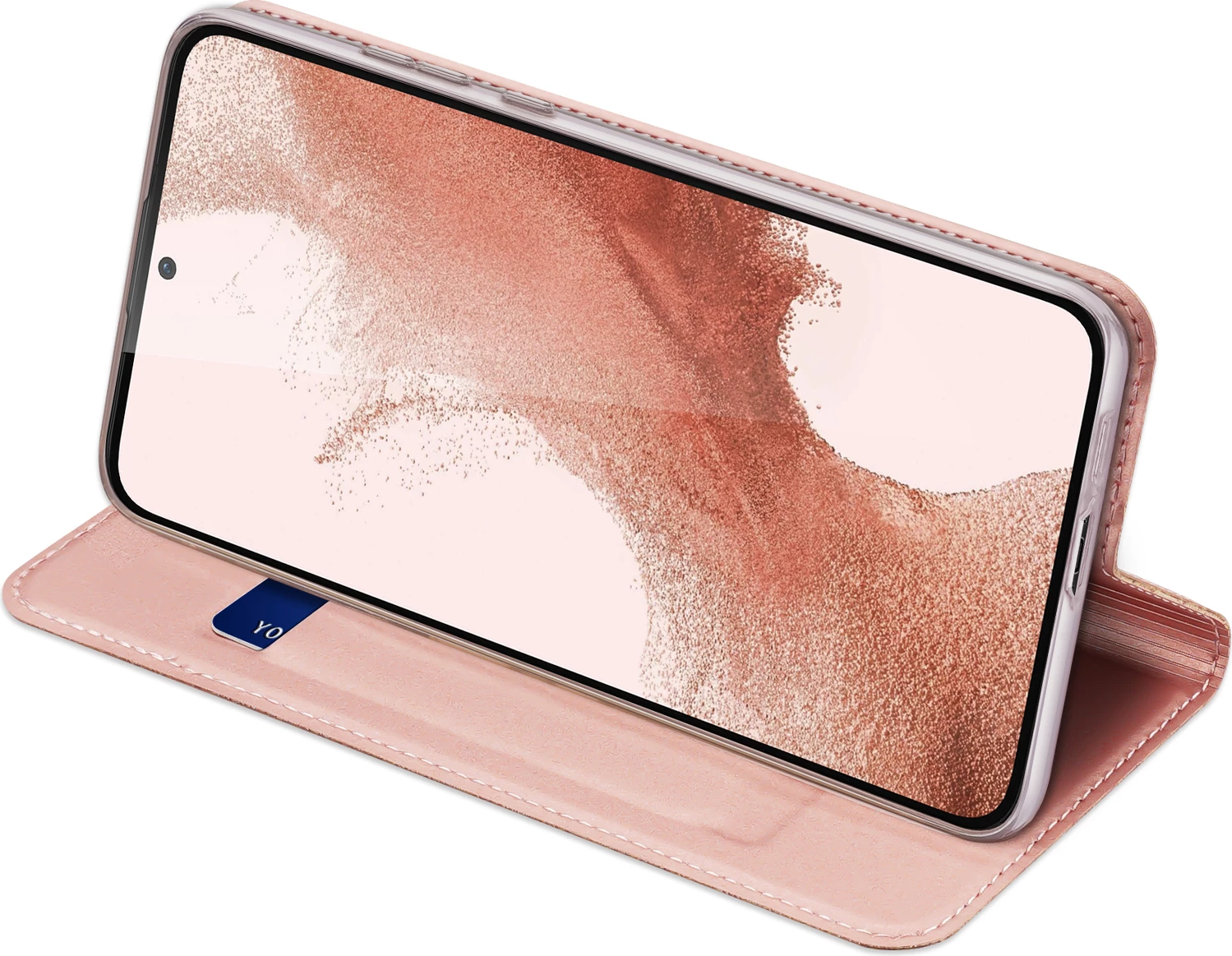 Mbështjellës Dux Ducis Skin Pro për Samsung Galaxy S23+, me xhep kartelash, funksion standi, rozë