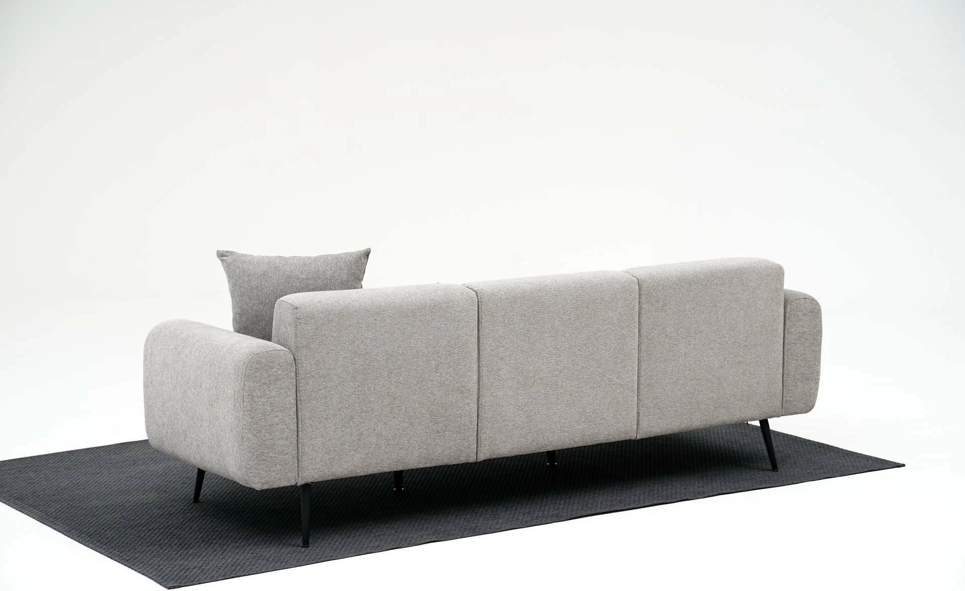 Divan treshe Atelier del Sofa, ngjyrë gri e çelët