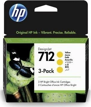 Kartrixhe boje HP 712 3ED79A 29 ml, 3 copë, e verdhë