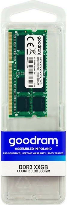 RAM Memorje GOODRAM GR1333S364L9/8G, 8GB, DDR3 SODIMM, 1333 MHz
