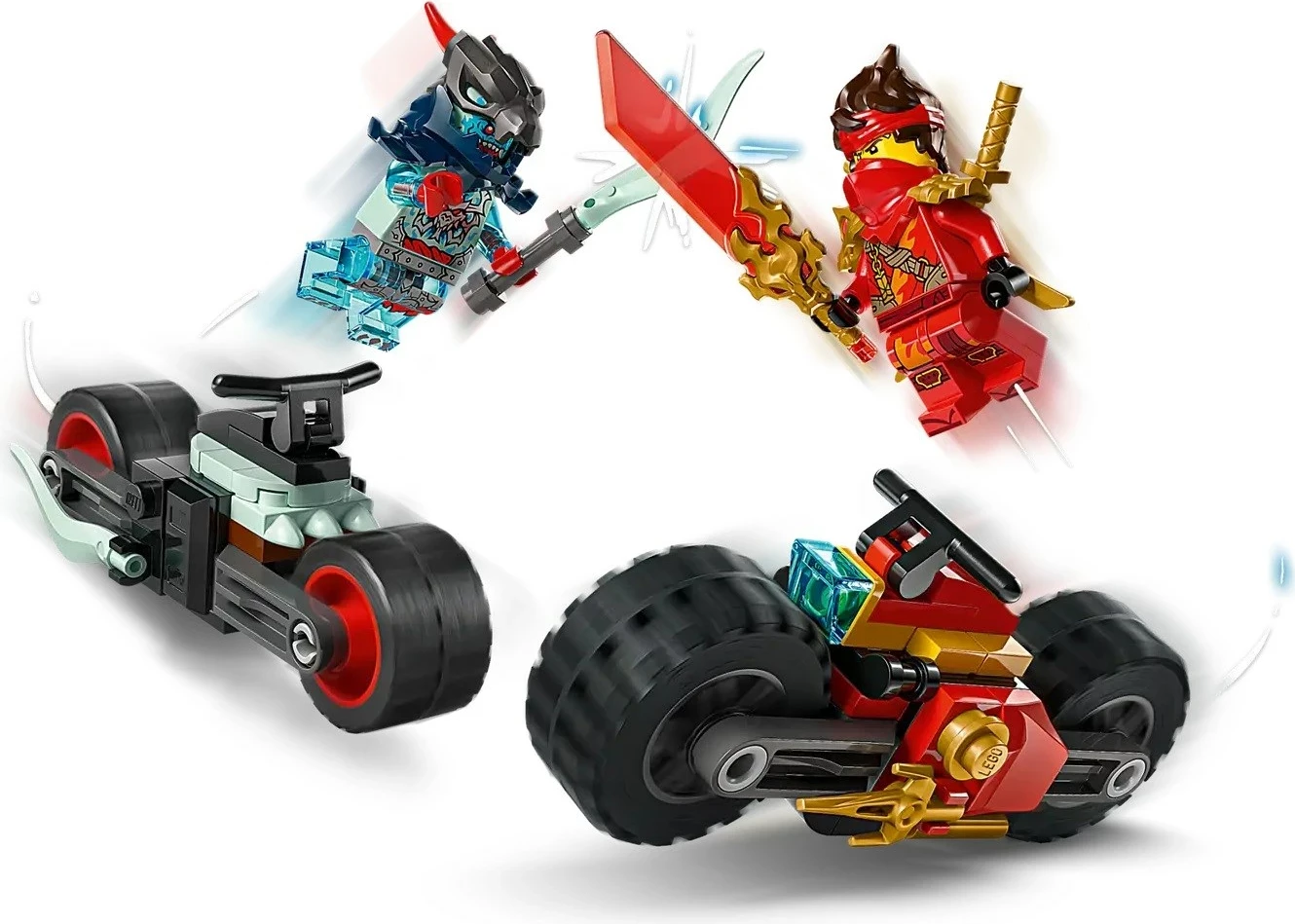 Set LEGO NINJAGO 71838 Kai's Motorcycle Speed Race me 2 minifigura