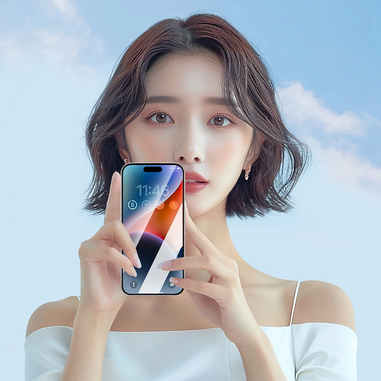 Xham i temperuar Joyroom JR-MAR0317 për iPhone 15 Plus/16 Plus, anti-refleks, 0.33mm