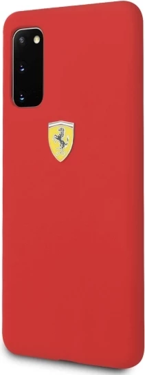 Mbështjellës Ferrari për Samsung Galaxy S20, silikon, Kuq