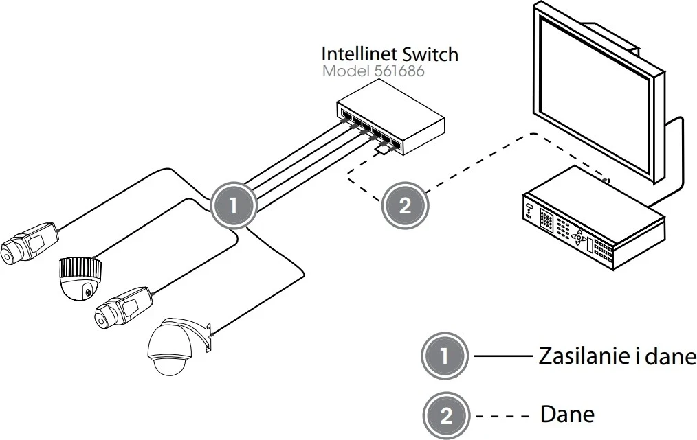 Switch Ethernet Intellinet 561686, 6x RJ45, 3xPoE dhe 1x PoE me Fuqi të Lartë