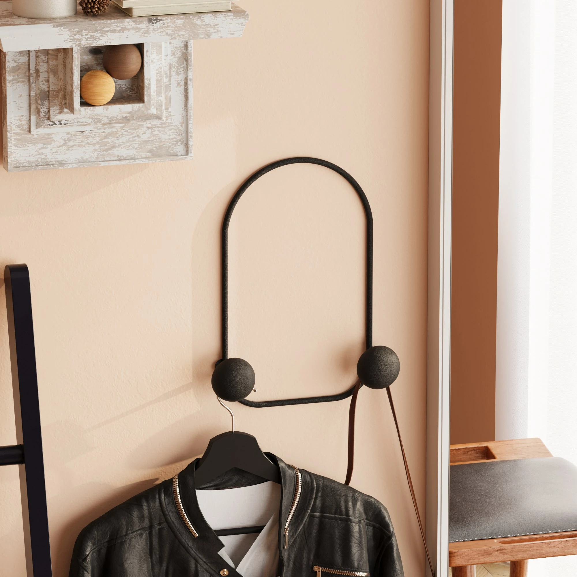 Varëse muri metalike Wallity, bretkosë, ngjyrë e zezë