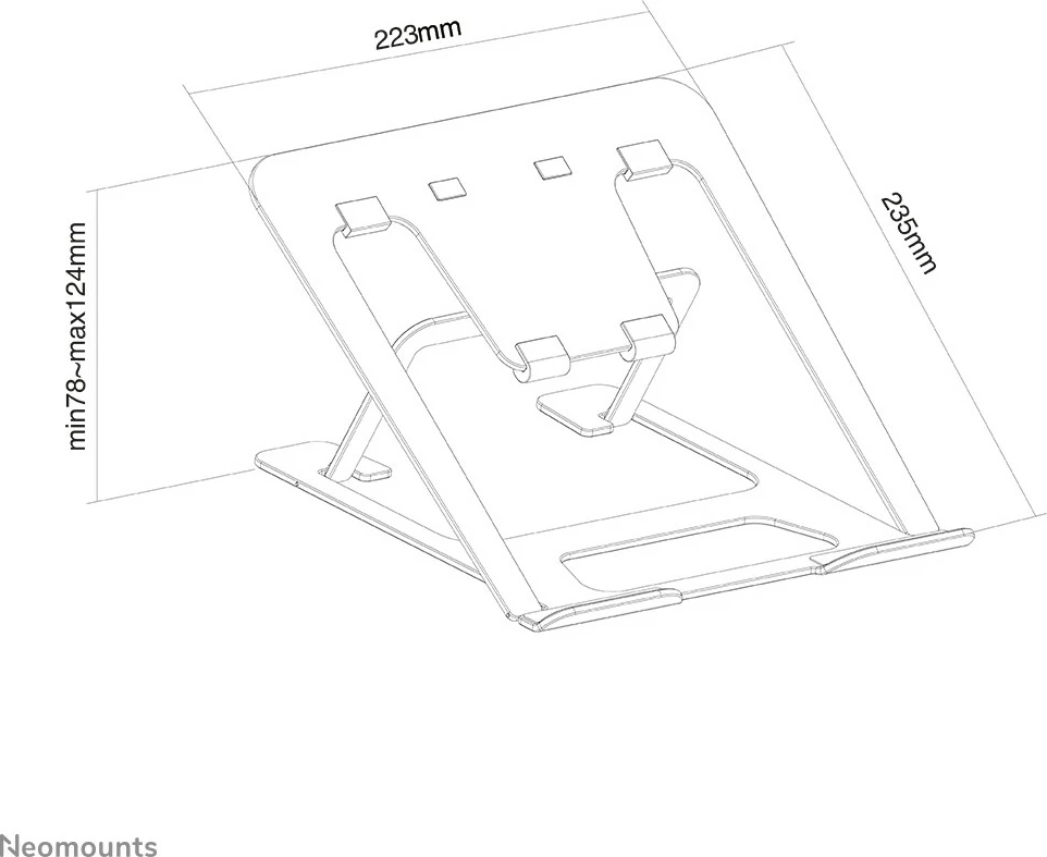 Mbajtës laptopi Newstar Neomounts NSLS085BLACK, Alumini, 10-17", i zi