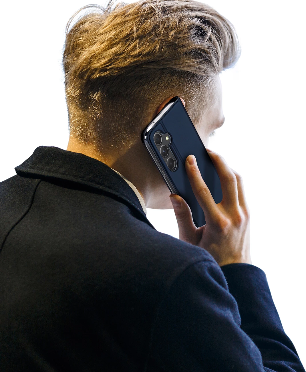 Mbështjellës Dux Ducis Skin Pro për Samsung Galaxy A55 5G, me kapak dhe xhep për kartela, Kaltër
