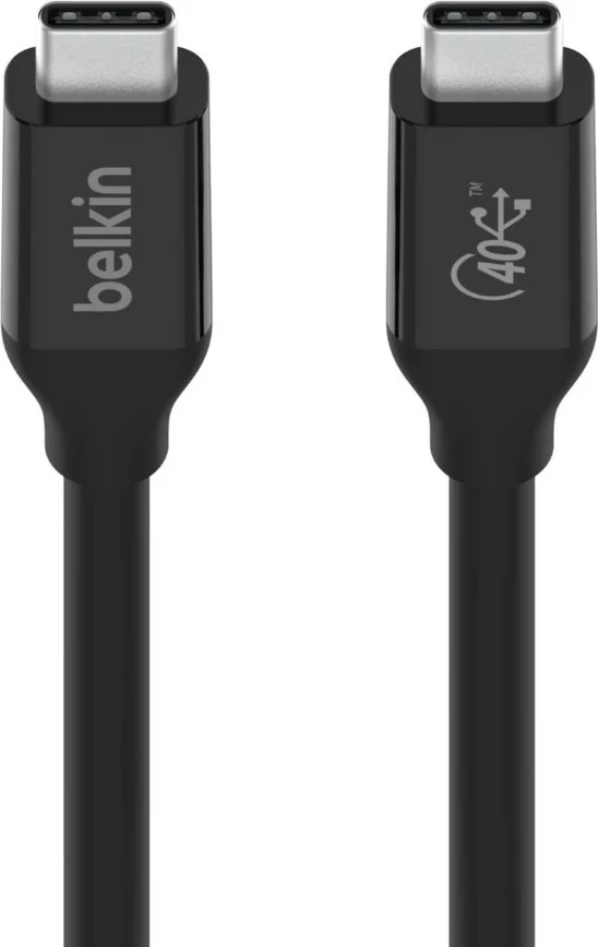 Kabllo Belkin INZ001bt0.8MBK, USB C, USB4 Gen 3x2, 0.8 m, 40 Gbit/s, e zezë