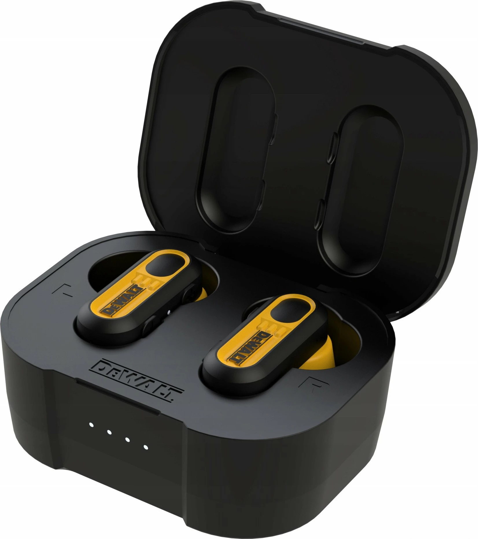 Kufje DeWalt EarBuds DXMA190-2092-DWG Bluetooth 5.0, ANC, IPX6, 36h, me mikrofon, me kuti karikimi, verdhë
