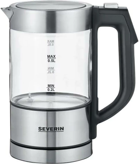 çajnik elektrik Severin WK3458 0.5L xham, rregullim temperature 40-100°C, funksion mbajtje-nxehhtë, i zi