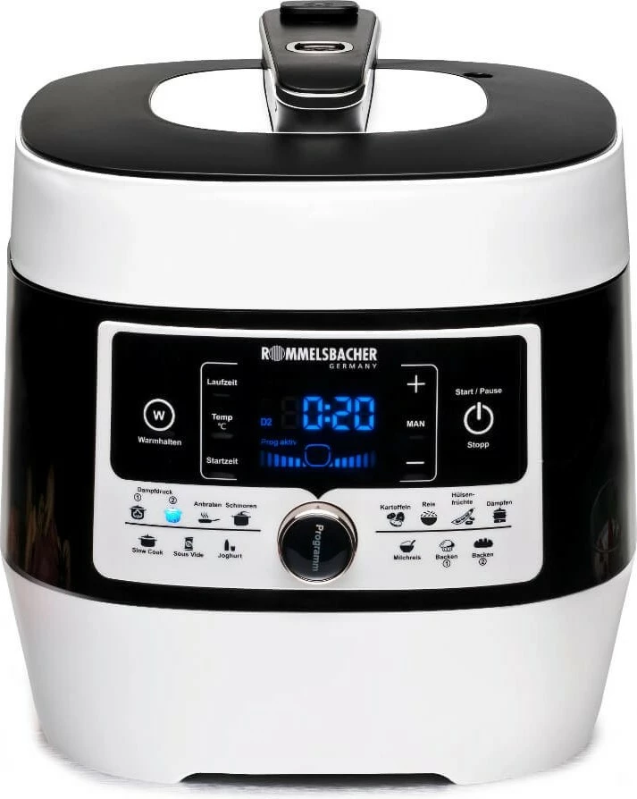 Multi-cooker ROMMELSBACHER MD 1000, 4L, digjital, zi/bardhë
